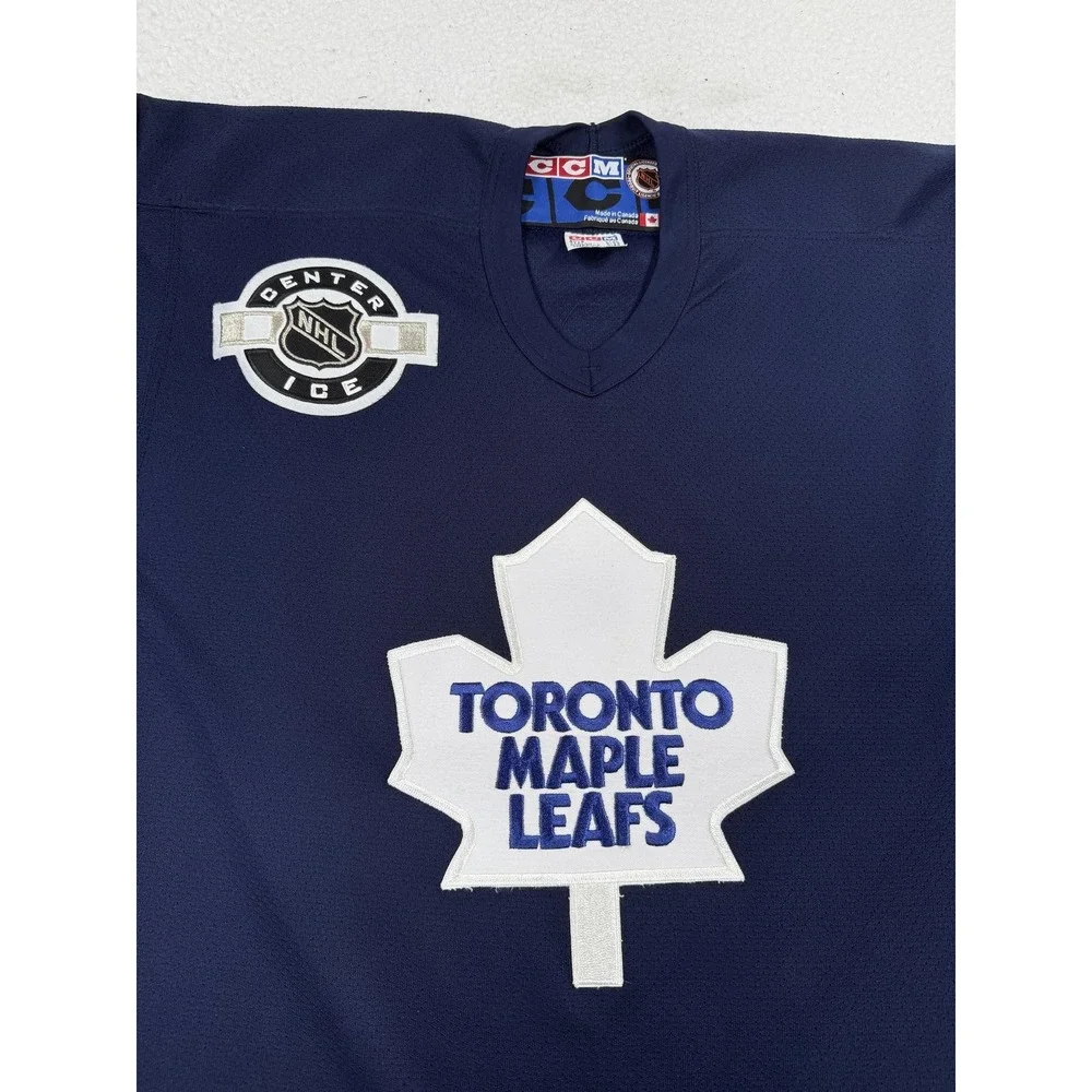 Vintage Toronto Maple Leafs Jersey Boys Youth L/XL Blue NHL Hockey CCM 90s
